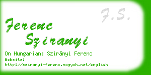 ferenc sziranyi business card